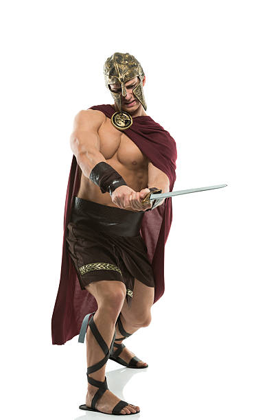 istock Spartan with sword in action 172440327
