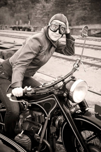 istock Retro Female Motorcyclist - 1935 Style 172440336