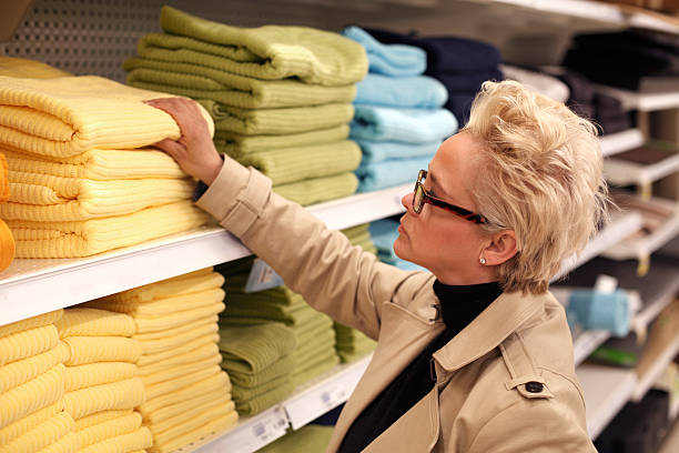 istock Woman shopping for bathroom towels 172440655
