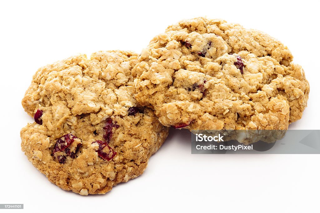 Dois Cookies de aveia Cranberry - Foto de stock de Alimentação Saudável royalty-free