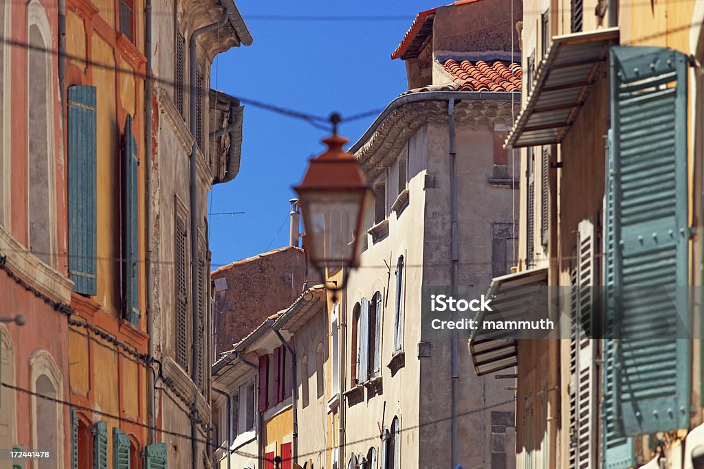 Colorful houses of Provence "Street in Provence - Location: Apt, Provence, FranceSimilar images:" Apt - Vaucluse Stock Photo