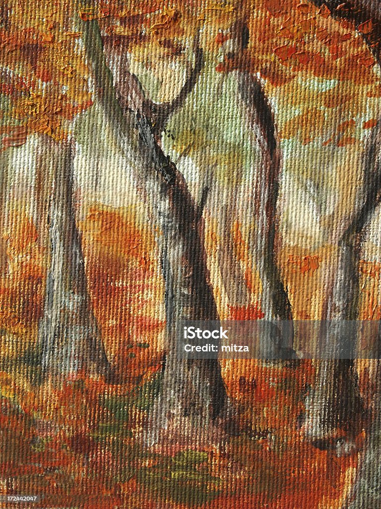 Acrylic виде деревьев осенью - Стоковые иллюстрац�ии Oil And Acrylic роялти-фри