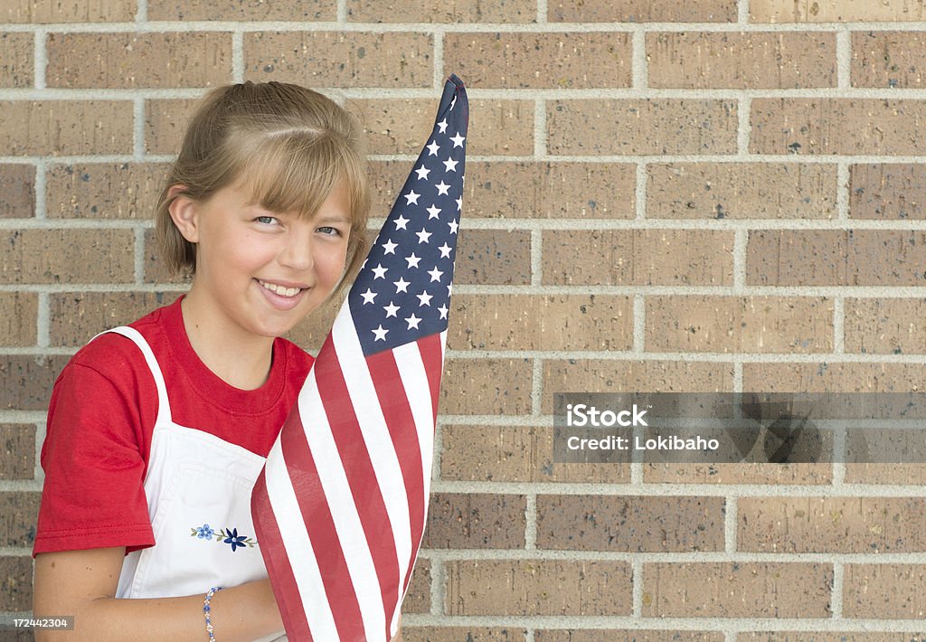 Jovem Menina americano - Royalty-free 4 de Julho Foto de stock