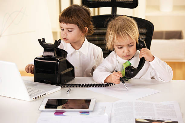 istock Business boy talking on the old phone 172442352