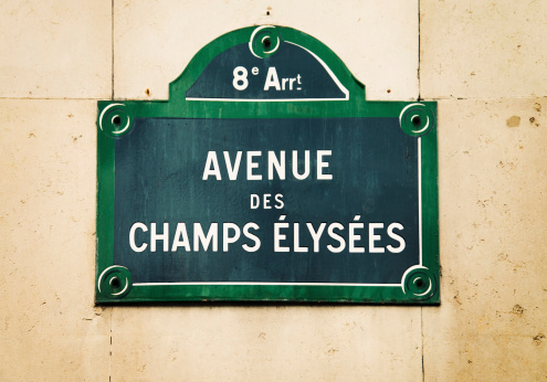 The street sign of Champs-Elysees avenue