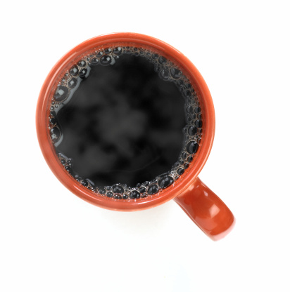 Coffee cup isolated (directly above)