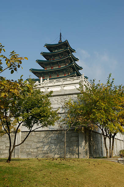 istock Korean pagoda - in autumn 172442651