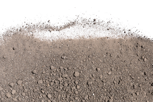 Soil on the white background.