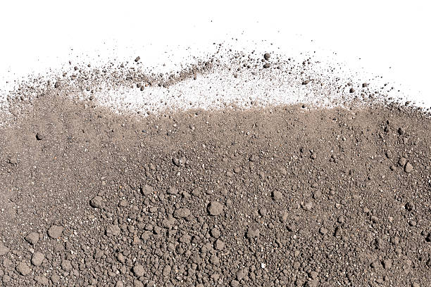 Soil Background Soil on the white background. gravel stock pictures, royalty-free photos & images