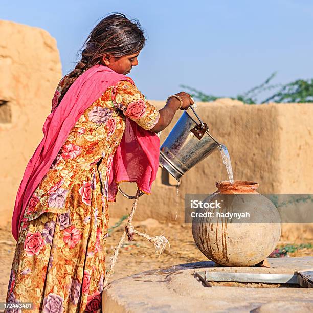 Mujer India De Agua Rajastán Foto de stock y más banco de imágenes de Adulto - Adulto, Agua, Aire libre