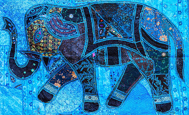 istock Elephant's design rug - handmade, colorful souvenirs from India 172443524