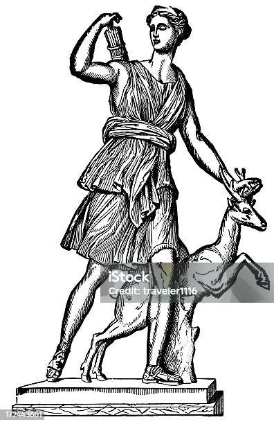 Diana Stock Illustration - Download Image Now - 19th Century, 19th Century Style, Ancient