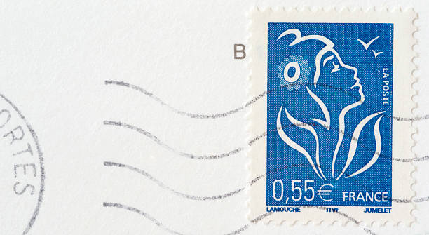 znaczek pocztowy: kobieta rysunek z kwiatów (francja - european union euro note obrazy zdjęcia i obrazy z banku zdjęć