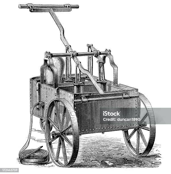 Hebel Fire Engine Stock Vektor Art und mehr Bilder von 19. Jahrhundert - 19. Jahrhundert, Alt, Altertümlich