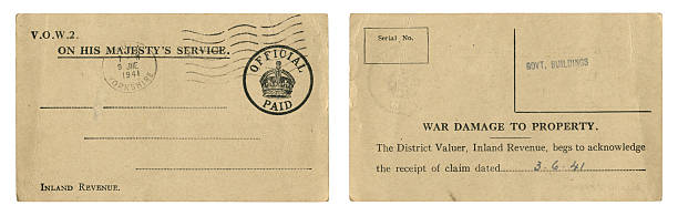 istock Official postcard acknowledging war damage to property 1941 172443857
