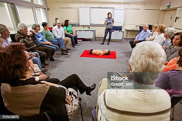 First Aid Training Course Stock Photo - Download Image Now - CPR, Education Training Class, Instructor