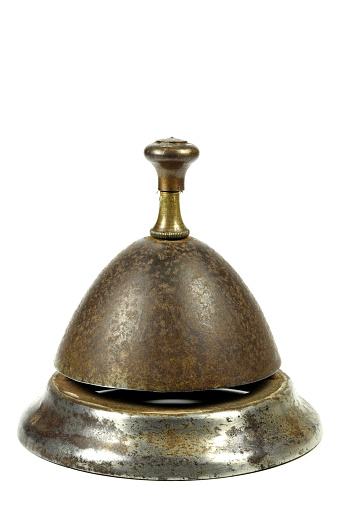 vintage service bell isolated on white background