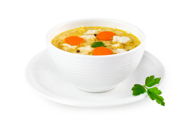 Chicken soup Chicken soup on white background. chicken soup stock pictures, royalty-free photos & images