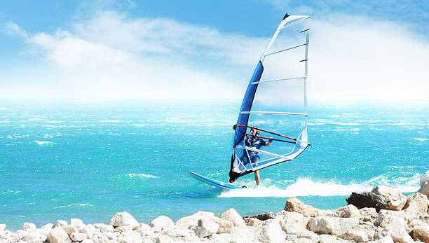 Windsurfer Windsurfing in Alacati izmir photos stock pictures, royalty-free photos & images