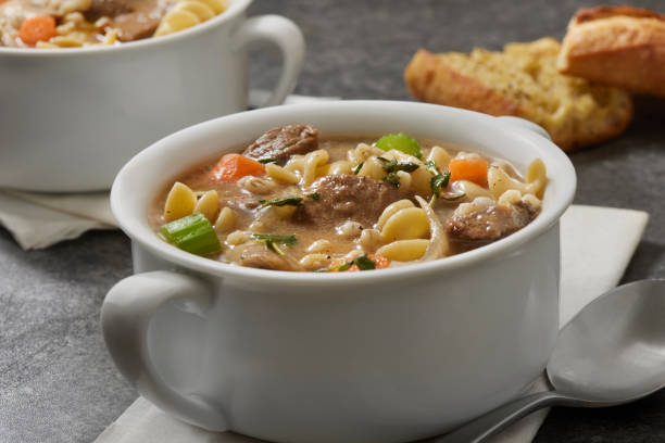 istock Beef and Barley Vegetable soup with Pasta 1724445617