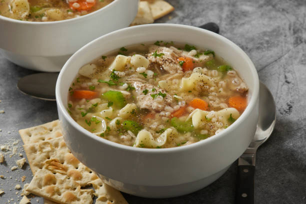 istock Chicken and Barley Vegetable Noodle Soup 1724445642