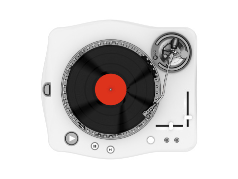 3D illustration of turntable. Top view.