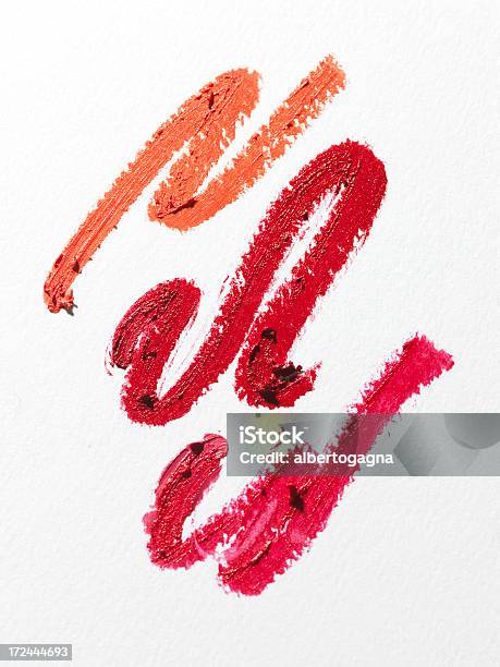 Lipstick Stains On White Paper Stock Photo - Download Image Now - Colors, Lipstick, Magenta