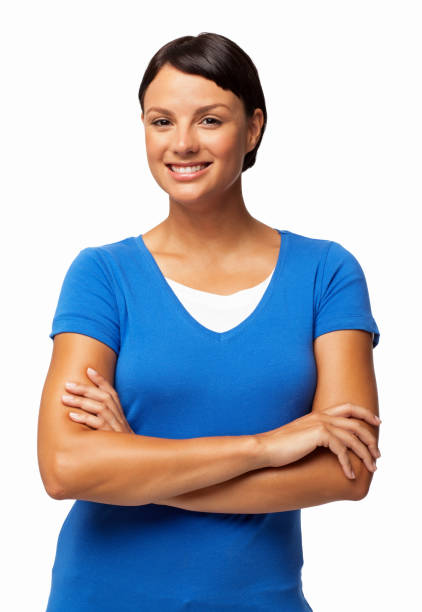 istock Attractive Woman Standing Arms Crossed - Isolated 172444785