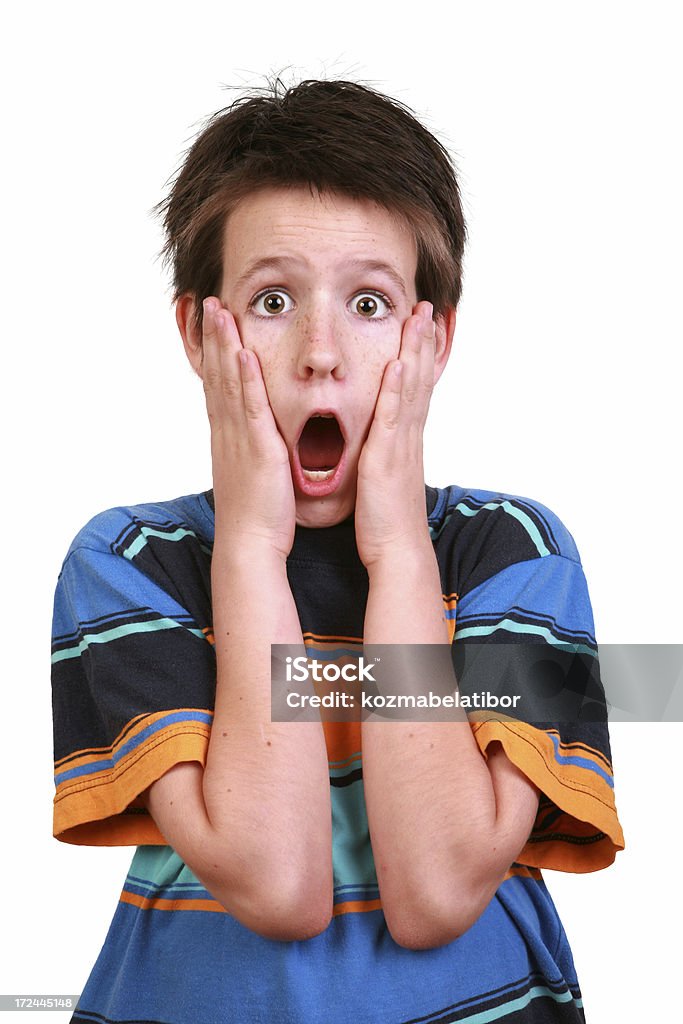 shocked kid very surprised Boys Stock Photo