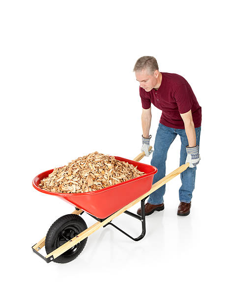 istock Man Moving Mulch in Wheelbarrow 172445519