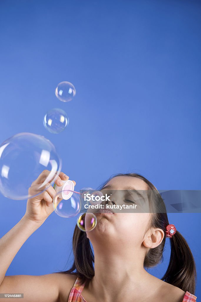 Mädchen Blasen Blasen. - Lizenzfrei 8-9 Jahre Stock-Foto