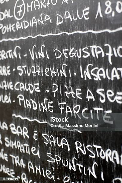 Photo libre de droit de Menu Italien Sur Tableau Noir banque d'images et plus d'images libres de droit de Aliment - Aliment, Aliments et boissons, Bar
