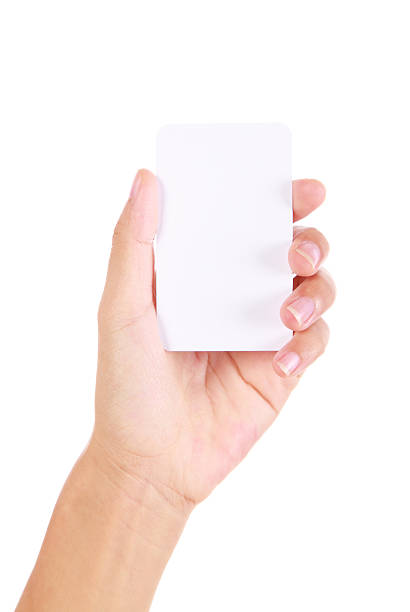 istock Hand holding business card on white background 172446587