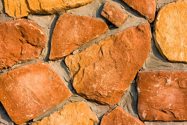 Detail of a stone wall stock photo