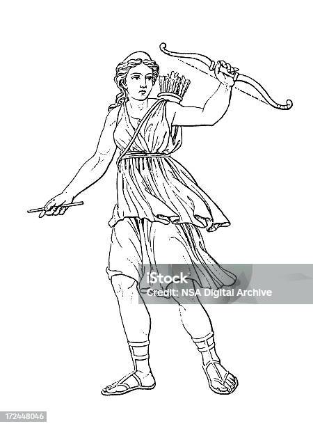 Ilustración de Dioses Del Periodo Clásicoantigüedades De Ilustraciones Histórico y más Vectores Libres de Derechos de Artemisa