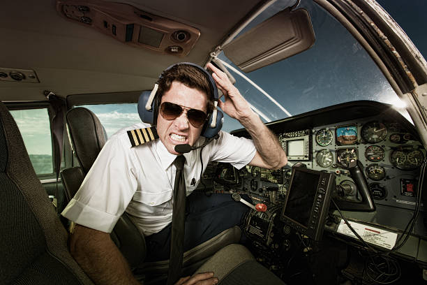 istock Frustrated Pilot in Cockpit of Small Commuter Airplane 172448051