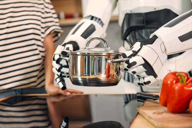 istock Robot with family at home 1724482598