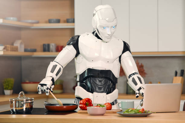 istock Robot with family at home 1724482624
