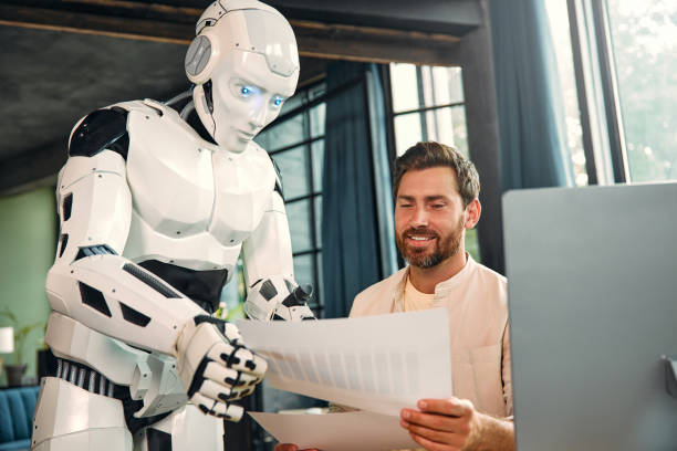 istock Robot and man at home 1724483179
