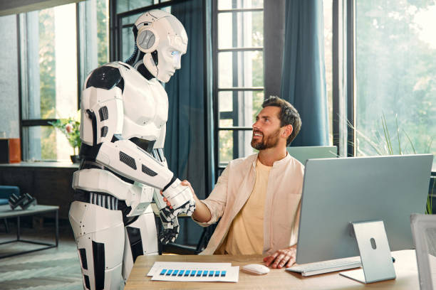 istock Robot and man at home 1724483181