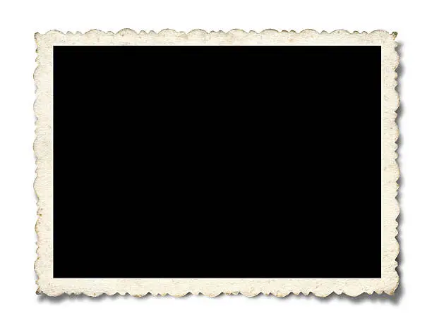 Photo of Blank Picture Frame textured(Clipping path!) isolated on white background