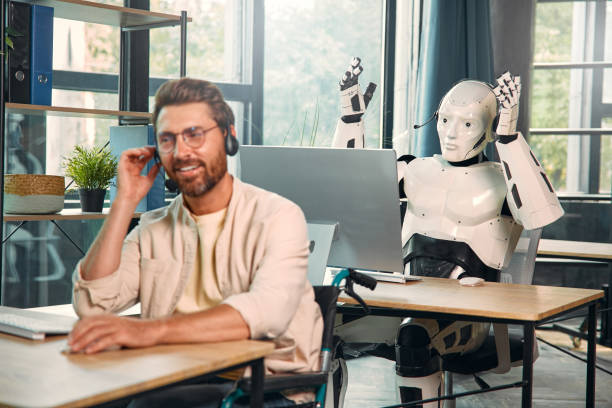 istock Robot and man at home 1724483719