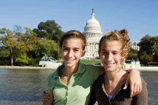 Identical twins enjoying a day out in Washington DC