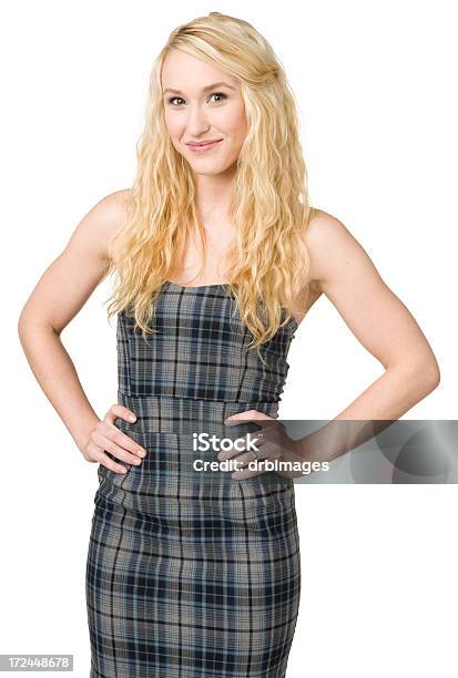 Content Young Woman Posing With Hands On Hips Stock Photo - Download Image Now - 20-24 Years, 20-29 Years, 25-29 Years