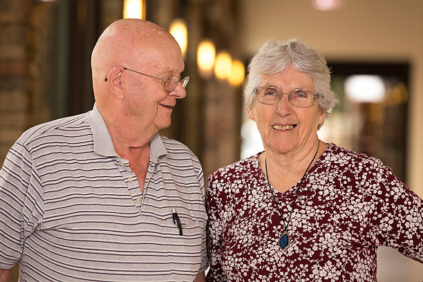 istock Senior citizen couple looking at each other 172448998