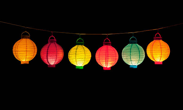 istock Lit Chinese Laterns on Black background 172449068