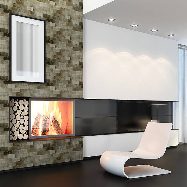 istock Modern Villa with TV & Fireplace 172449116