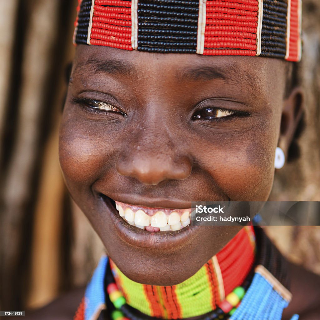 Retrato de mulher de Tribo Hamer, Etiópia, África - Royalty-free Adulto Foto de stock