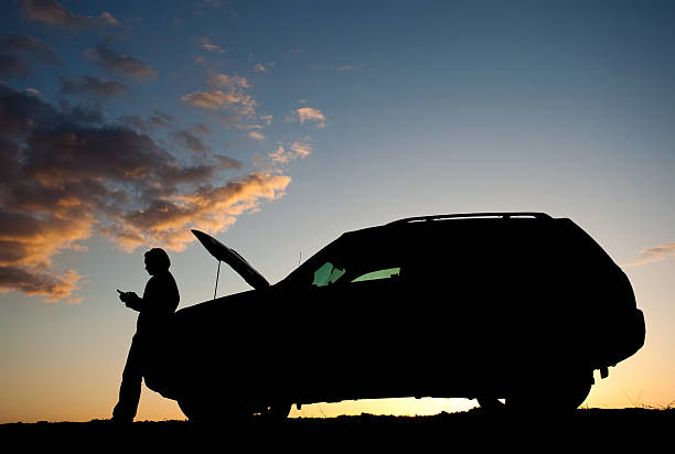 istock Woman Texting With Her Phone Having Car Trouble 172449142