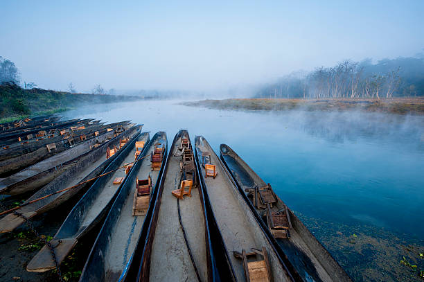 boats anchoring in river